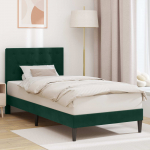 Voodi raam peaga tumeroheline 90 x 200 cm samet