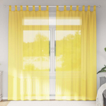 Aasadega voilee kardinad 2 tk, kollane, 140 x 225 cm