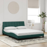 Voodiraam ilma madratsita hanko tumeroheline 160x200 cm samet