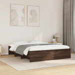 Voodiraam ilma madratsita pruun tamm 150x200 cm tehispuit