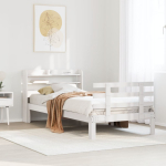 Voodiraam peatsiga ilma madratsita valge 90x200 cm