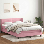 Box vedruvoodi madratsiga roosa 140x220 cm samet