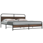 Metallist voodiraam ilma madratsita pruun tamm 180x200 cm