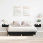 Voodi raam must tamm 203 x 153 x 25 cm tehispuit