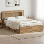 Voodiraam ladustamisega artisan tamm 140 x 190 cm tehispuit