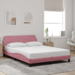 Voodiraam peatsiga dover roosa 140x200 cm samet