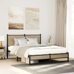 Metallist voodiraam ilma madratsita sonoma tamm 137x190 cm