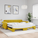 Diivanvoodi v&auml;ljat&otilde;mmatava osaga, kollane, 100x200 cm, samet
