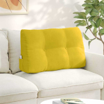 Seljatugi padi kollane 80 x 50 x 24 cm samet