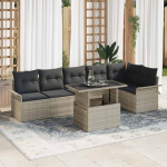 Aia diivanikomplekt padjaga 7 pcs helehall pol&uuml;rotang