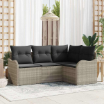 Aia diivanikomplekt ladustamisega 4 pcs helehall pol&uuml;rotang
