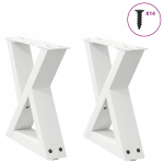 Kohvilaua jalad 2 tk valged 40 x (30&ndash;31,3) cm terasest