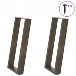 Konsoollaua jalad u-kujulised, 2 tk, naturaalne teras, 38 x (72&ndash;73) cm, teras