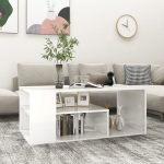 Kohvilaud, k&otilde;rgl&auml;ikega valge, 100x50x40 cm tehispuit