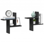 Seinariiulid 2 tk, must, 38x12x38 cm, tehispuit