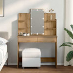 Led-valgustitega tualettlaud artisan tamm 96x40x142 cm