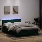 Kontinentaalvoodi madrats ja led tumeroheline 160x220 cm samet
