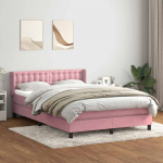 Box vedruvoodi madratsiga roosa 160x220 cm samet