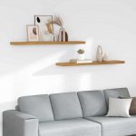 Seinariiul ladustamisega 2 pcs beež 120 x 23,5 x 4 cm tehispuit