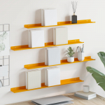 Seinariiul riiuliga 4 pcs kollane sinep 80 x 9 x 2,5 cm