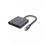 Gembird A-CM-HDMIFDPF-01 USB-C to HDMI + DP adapter, 4K 60Hz, black