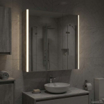 Vannitoa peeglikapp betoonhall 63,5 x 15,5 x 70 cm tehispuit