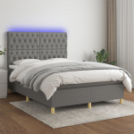 Kontinentaalvoodi madrats ja led, tumehall, 140x190 cm, kangas