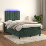 Kontinentaalvoodi madrats, led, tumeroheline, 120x200 cm, samet
