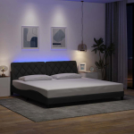 Voodiraam led-iga ilma madratsita, 200 x 200 cm, kangas