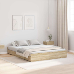 Voodi hoiukohaga raam peaga sonoma tamm 140 x 190 cm tehispuit