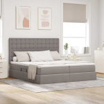 Laos voodi peaga pruunikashall 180 x 200 cm kangas