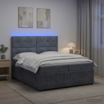Led kastivoodiga madrats peaga tumehall 200 x 200 cm samet