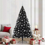 Tehis pre-lit j&otilde;ulupuu koos 300 led-iga must 210 cm pvc