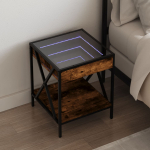 &Ouml;&ouml;kapp led-tuledega, suitsutatud tamm, 40x40x49 cm