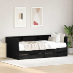 P&auml;evavoodi peaga sahtliga must tamm 90 x 200 cm tehispuit