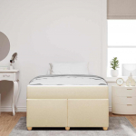 Voodi raam madratsiga cream 120 x 190 cm kangas