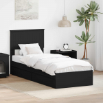 Voodi raam sahtliga peaga must 75 x 190 cm tehispuit