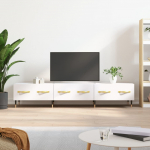 Telerikapp, valge, 150 x 36 x 30 cm, tehispuit