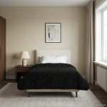 Suvised teki must 140 x 200 cm mikrokiud ja teddy villa