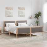 Voodi raam peaga pruunikashall 200 x 200 cm kangas