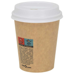Paberist kohvitassi kaaned, &oslash;80 mm, 8oz, 1000 tk, valge plastik