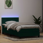 Kontinentaalvoodi madrats ja led tumeroheline 80x220 cm samet