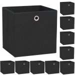 Mittekootud kangast hoiukastid 10 tk 32 x 32 x 32 cm, must