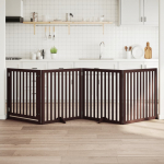 Kokkupandav koerav&auml;rav uksega, 4 paneeli, pruun 320 cm, pappel