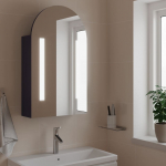 Led-valgustusega vannitoa peegelkapp, hall, 42 x 13 x 70 cm