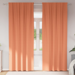 Kardinad r&otilde;ngastega 2 pcs terrakota 260 x 140 cm pol&uuml;ester