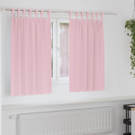 Kardinad r&otilde;ngastega 2 pcs beebiroosa 140 x 140 cm pol&uuml;ester