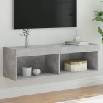 Led-tuledega telerikapp, betoonhall, 100 x 30 x 30 cm
