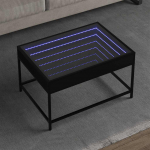 Kohvilaud led-tuledega, must, 70 x 50 x 41 cm