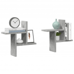 Seinariiulid 2 tk, betoonhall, 38x12x38 cm, tehispuit